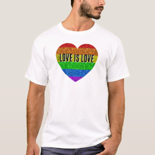 T-shirt Drapeau LGBT étincelle cœur l'amour est l'amour Te