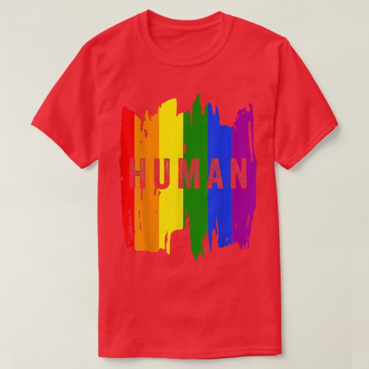T-shirt Drapeau LGBT HUMAN Mois Gay pride Transgenre  (Design devant)