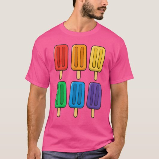 T-shirt Drapeau Lgbt Popsicles 4 Juillet Popsicles Usa Dra (Devant)