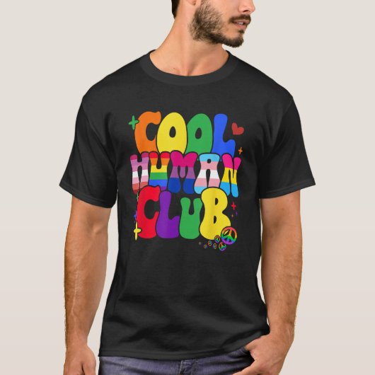T-shirt Drapeau LGBT Pride Cool Human Club Transgender Les (Devant)