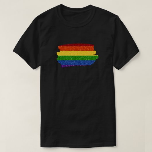 T-shirt Drapeau LGBT Pride Parties scintillant arc-en-ciel (Design devant)