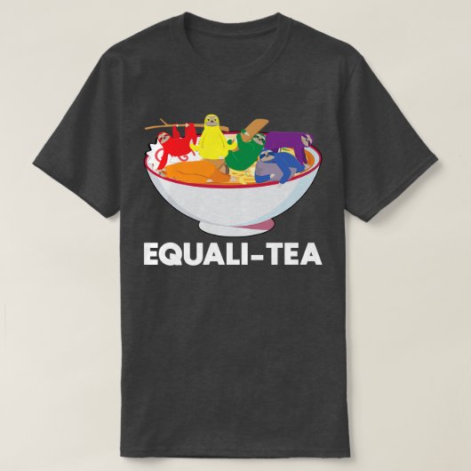 T-shirt Drapeau Lgbt Ramen Sloth Equali-tea Gay pride Lgbt (Design devant)