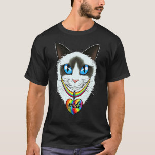 T-shirt Drapeau Lgbtq I Drapeau de la fierté gay I Chat ra