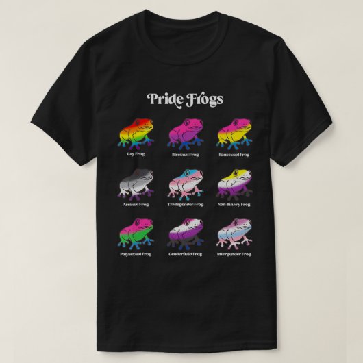 T-shirt Drapeau LGBTQ Kawaii Pride Frogs Gay Trans non bin (Design devant)