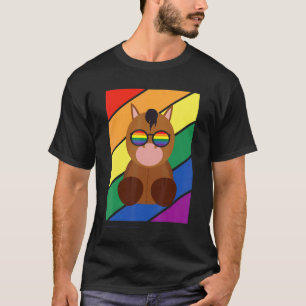 T-shirt Drapeau Lgbtq Mois Fierté Gay Cheval Arc-en-ciel A