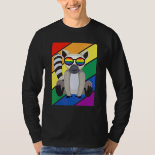 T-shirt Drapeau Lgbtq Mois Fierté Gay Lemuriens Arc-En-Cie