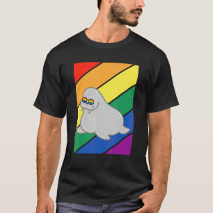 T-shirt Drapeau Lgbtq Mois Fierté Gay Walrus Arc-en-ciel L