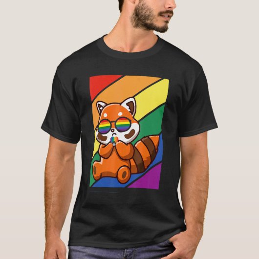 T-shirt Drapeau Lgbtq Mois Gay pride Rainbow Fox Avec Lgbt (Devant)