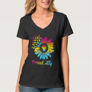 T-shirt Drapeau Lgbtq Pride Pansexuel Poing Levé Tournesol