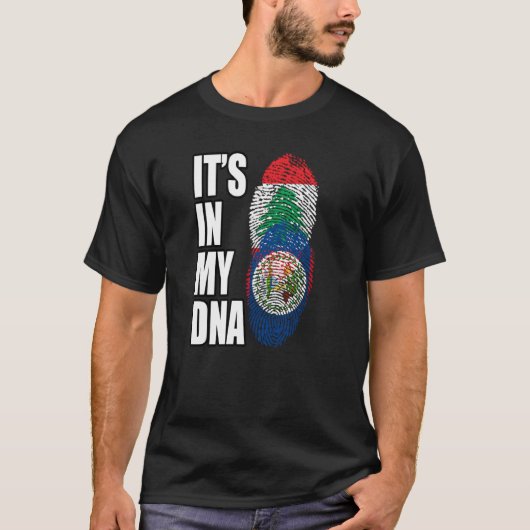 T-shirt Drapeau Libanais Et Bélizien Du Mélange De L'ADN (Devant)