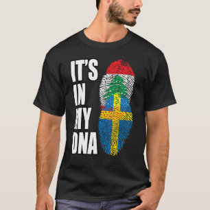T-shirt Drapeau Libanais Et Suédois Du Patrimoine De L'Adn