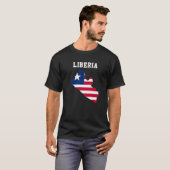 T-shirt Drapeau Libérien À L'Intérieur De La Carte Du Libé (Devant entier)