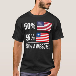 T-shirt Drapeau Libérien Américain Fière Liberia Heritage