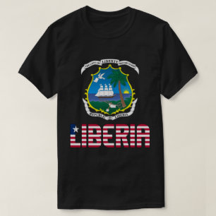 T-shirt Drapeau libérien et blason patriotique