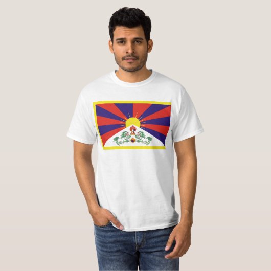 T-shirt Drapeau libre du Thibet (Devant entier)