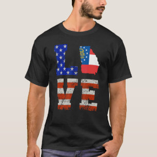 T-shirt Drapeau Love Georgia Usa