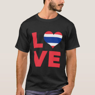 T-shirt Drapeau Love Heart Thaïlande