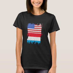 T-shirt Drapeau Luxembourg USA Fierté luxembourgeoise d'Am