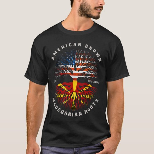 T-shirt Drapeau macédonien des racines américaines (Devant)