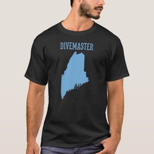 T-shirt Drapeau Maine Divemaster Scuba Instructor Dive (Devant)