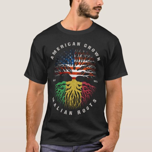 T-shirt Drapeau malien américain (Devant)