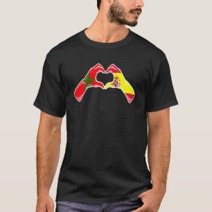 T-shirt Drapeau Maroc Espagne - Cœur Marocain Espagnol