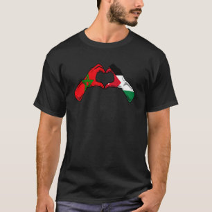 T-shirt Drapeau Maroc Jordanie Cœur Marocain Jordanien