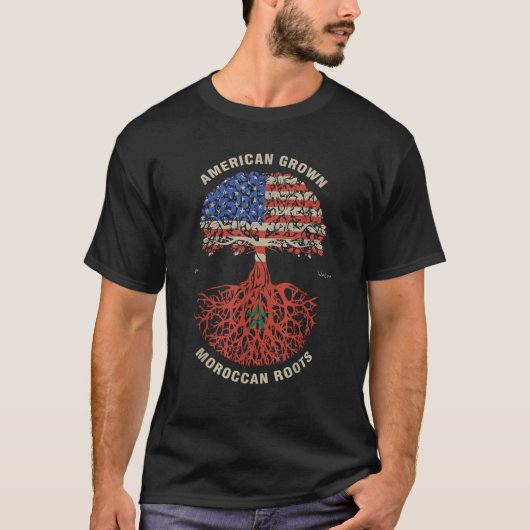 T-shirt Drapeau marocain américain (Devant)