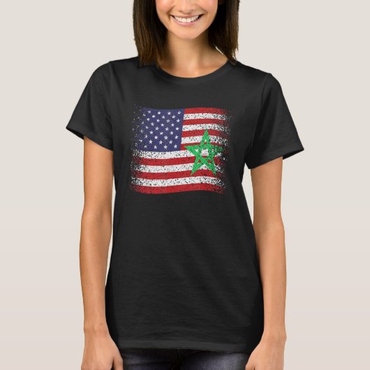 T-shirt Drapeau marocain américain Drapeau marocain (Devant)