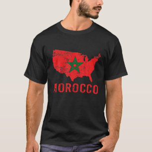 T-shirt Drapeau Marocain Américain Maroc Soccer Supp