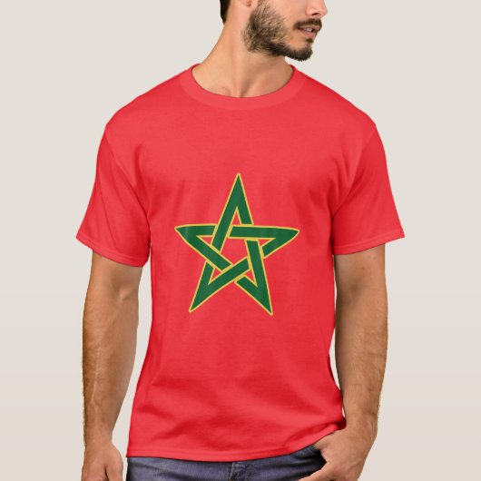T-shirt Drapeau Marocain Américain Maroc Soccer Supp (Devant)