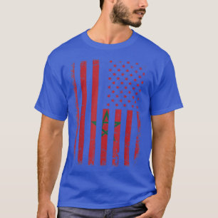 T-shirt Drapeau marocain Américain Racines marocaines Maro