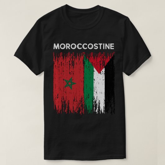 T-shirt Drapeau marocain et palestinien Maroc et palestin (Design devant)