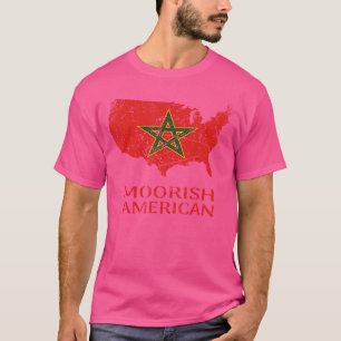 T-shirt Drapeau marocain maure américain rétro fier