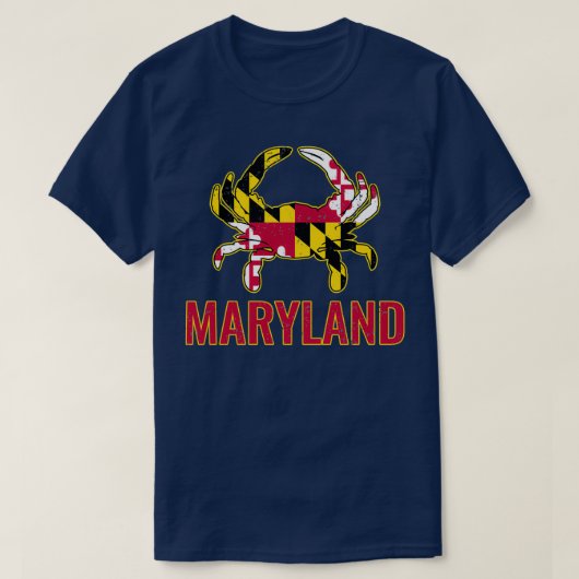 T-shirt Drapeau Maryland Drapeau de crabe de l'État du Mar (Design devant)