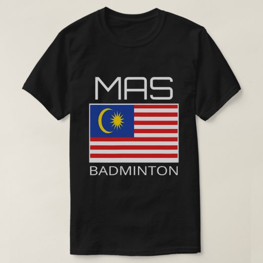 T-shirt Drapeau MAS de l'athlète malaisien de Badminton (Design devant)