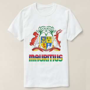 T-shirt Drapeau Maurice et blason Patriotique