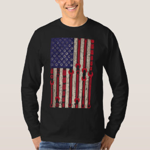 T-shirt Drapeau mécanique américain 4 juillet Patriotique