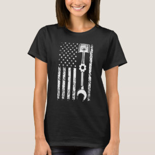 T-shirt Drapeau Mécanique Mécanique Patriotique Mécanique