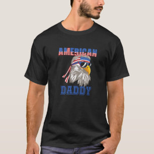 T-shirt Drapeau Mens American Daddy Eagle 4 juillet
