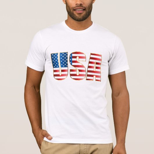 T-shirt Drapeau Mens Bella Canvas T-Shirt-USA (Devant)