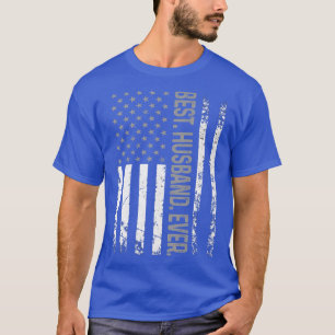 T-shirt Drapeau Mens Meilleur Mari Jamais États-Unis États