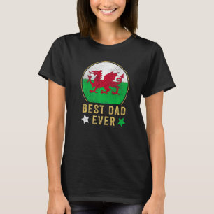 T-shirt Drapeau Mens Meilleur Papa Jamais Welsh Père Pays