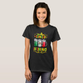 T-shirt Drapeau Mexicain Cinco De Drinko (Devant entier)