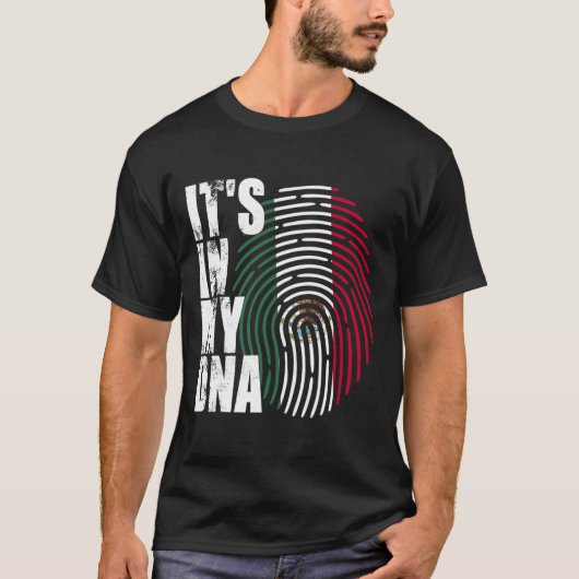 T-shirt Drapeau mexicain dans mon Adn Mexique (Devant)
