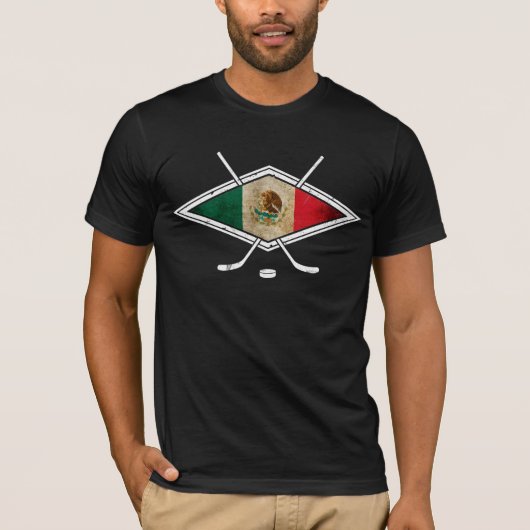 T-shirt Drapeau mexicain de hockey sur glace (Devant)