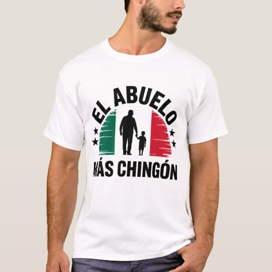 T-shirt Drapeau mexicain El Abuelo Mas Chingon (Devant)