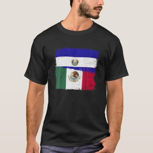 T-shirt Drapeau MEXICAIN El Salvador moitié mexicaine El S (Devant)