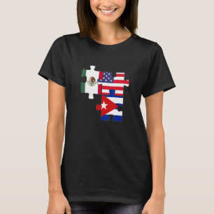 T-shirt Drapeau Mexicain Et Cubain Plus Usa