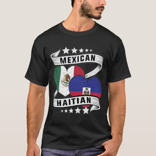 T-shirt Drapeau Mexicain Et Haïtien (Devant)